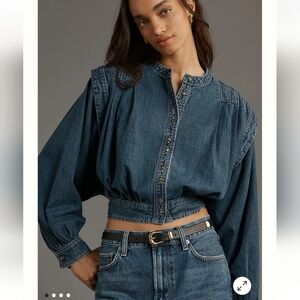 Pilcro Long-Sleeve Denim Buttondown Shirt Anthropologie